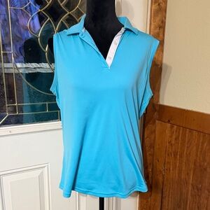 Sleeveless Blue Golf Polo